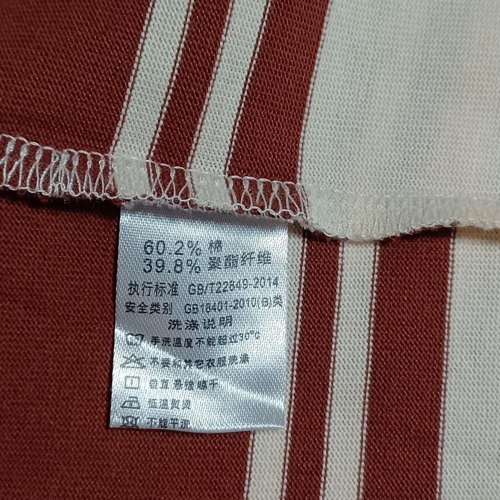 Original Design Mens 2XL Striped Pocket T-Shirt Maroon Cream Performance 9024‎ - Picture 8 of 13